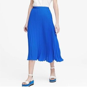 Banana Republic Blue Pleated Midi Skirt